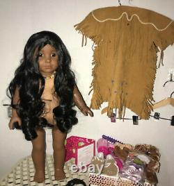 American Girl doll Kaya in a Handmade Outfit, Blk Shiny Hair Brn Eyes +Extra