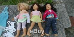 American Girl doll lot 3 dolls plus outfits preowned condition