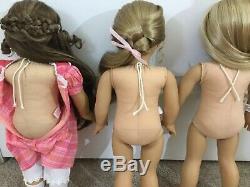 American girl 18 inch Doll lot retired Elizabeth + Marie Grace +Truly Me 27 USED