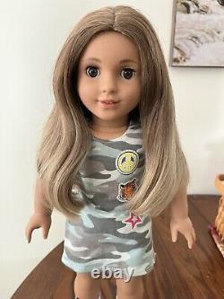 American girl doll Kavi withcustom wig & eyes, pierced ears