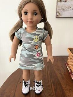 American girl doll Kavi withcustom wig & eyes, pierced ears