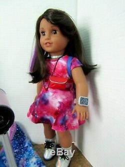 American girl doll Luciana and space suite, dog, nasa outfit etc. With boxes