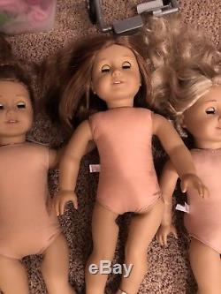 American girl doll lot of 6 dolls used and Accessories (clothes /wheelchair)