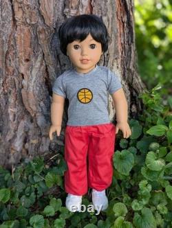 Amir Custom Boy American Girl Doll OOAK Black Hair Brown Eyes Corinne Mold