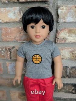 Amir Custom Boy American Girl Doll OOAK Black Hair Brown Eyes Corinne Mold