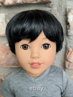 Amir Custom Boy American Girl Doll OOAK Black Hair Brown Eyes Corinne Mold