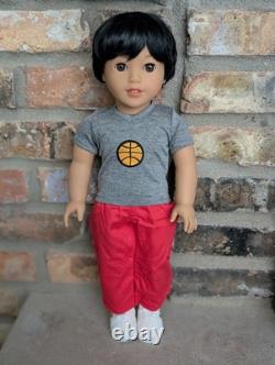 Amir Custom Boy American Girl Doll OOAK Black Hair Brown Eyes Corinne Mold