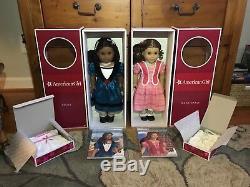 BUNDLE NRFB Marie-Grace and Cécile American Girl Dolls + books + nightgowns