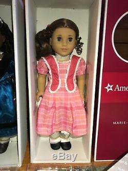 BUNDLE NRFB Marie-Grace and Cécile American Girl Dolls + books + nightgowns