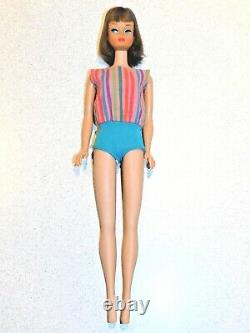 Barbie VINTAGE Brunette LONG HAIR AMERICAN GIRL Bend Leg BARBIE Doll