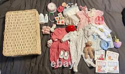 Bitty Baby Doll +Wicker Suitcase Retired 2003 American Girl-Pleasant company Lot
