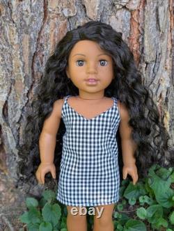 Brioni Custom American Girl Doll OOAK Black Hair Brown Eyes Claudie Mold Tiana