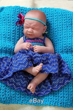 Crying American Reborn Baby Girl Doll Full Vinyl Newborn Baby Preemie Lifelike