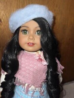 Custom American Girl Doll 18 Black Curly Hair Hazel Eyes OOAK