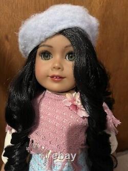 Custom American Girl Doll 18 Black Curly Hair Hazel Eyes OOAK