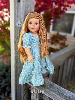 Custom American Girl Doll BeForever Rebecca Hazel Eyes Red Blonde Wig OOAK