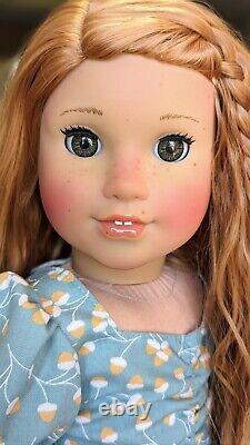 Custom American Girl Doll BeForever Rebecca Hazel Eyes Red Blonde Wig OOAK