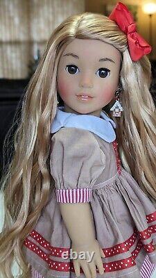 Custom American Girl Doll Corinne Tan Gingerbread Brown Eyes Red Wavy Wig OOAK