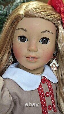 Custom American Girl Doll Corinne Tan Gingerbread Brown Eyes Red Wavy Wig OOAK