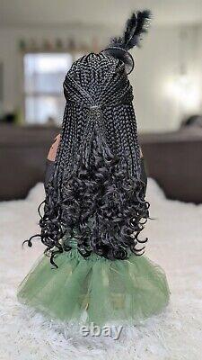 Custom American Girl Doll Hazel Eyes Black Braid Wig Elphaba Witch Wicked OOAK