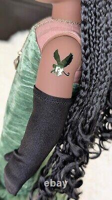 Custom American Girl Doll Hazel Eyes Black Braid Wig Elphaba Witch Wicked OOAK