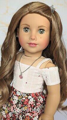 Custom American Girl Doll Isabel Hoffman Joss Mold Brown Hair Green Hazel Eyes