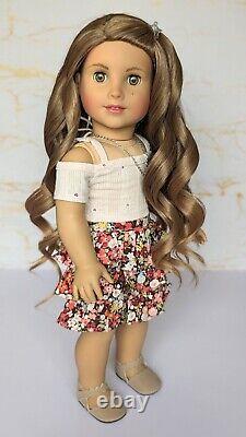 Custom American Girl Doll Isabel Hoffman Joss Mold Brown Hair Green Hazel Eyes