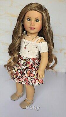 Custom American Girl Doll Isabel Hoffman Joss Mold Brown Hair Green Hazel Eyes