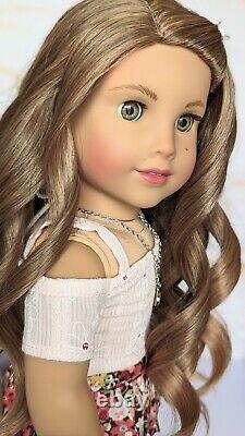 Custom American Girl Doll Isabel Hoffman Joss Mold Brown Hair Green Hazel Eyes