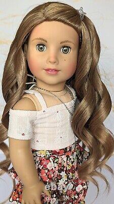 Custom American Girl Doll Isabel Hoffman Joss Mold Brown Hair Green Hazel Eyes