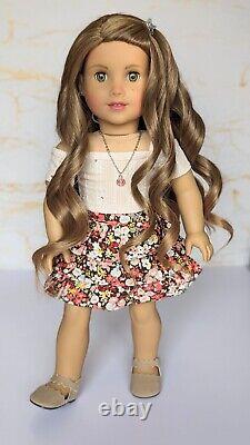 Custom American Girl Doll Isabel Hoffman Joss Mold Brown Hair Green Hazel Eyes