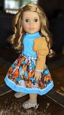 Custom American Girl Doll Julie Albright Brown Eyes Truly Me 33 Wig Red OOAK