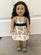Custom American Girl Doll Long Wavy Black Hair Blue Gray Eyes Ophelia