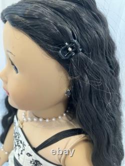 Custom American Girl Doll Long Wavy Black Hair Blue Gray Eyes Ophelia