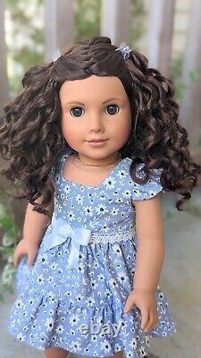 Custom American Girl Doll Maritza Ochoa Brown Eyes Curly Wig World By Us OOAK