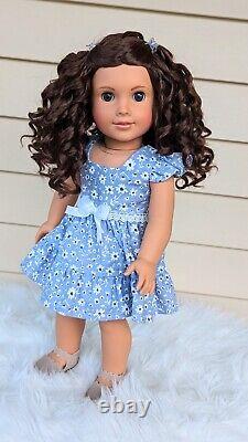 Custom American Girl Doll Maritza Ochoa Brown Eyes Curly Wig World By Us OOAK