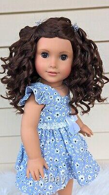 Custom American Girl Doll Maritza Ochoa Brown Eyes Curly Wig World By Us OOAK