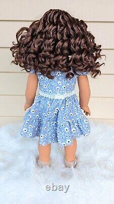 Custom American Girl Doll Maritza Ochoa Brown Eyes Curly Wig World By Us OOAK