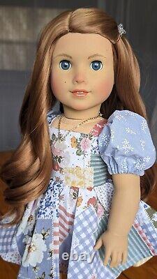 Custom American Girl Doll Nicki Hoffman Blue Eyes Red Brown Wig Freckles OOAK