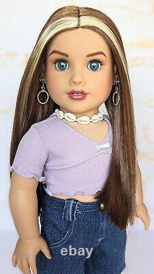 Custom American Girl Doll Nicki Joss Mold Brown Blonde Hair Blue Eyes OOAK 90s