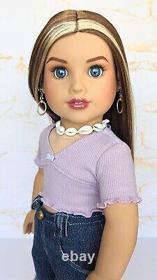 Custom American Girl Doll Nicki Joss Mold Brown Blonde Hair Blue Eyes OOAK 90s