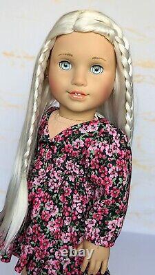 Custom American Girl Doll Rebecca Ruben Green Blue Glass Eyes Blonde Wig OOAK