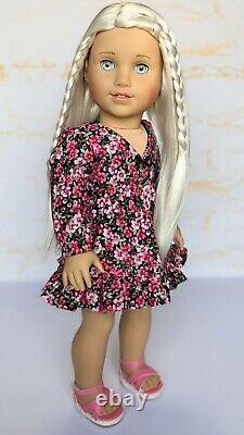 Custom American Girl Doll Rebecca Ruben Green Blue Glass Eyes Blonde Wig OOAK