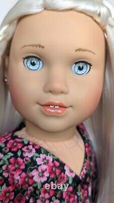 Custom American Girl Doll Rebecca Ruben Green Blue Glass Eyes Blonde Wig OOAK