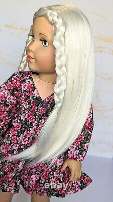 Custom American Girl Doll Rebecca Ruben Green Blue Glass Eyes Blonde Wig OOAK