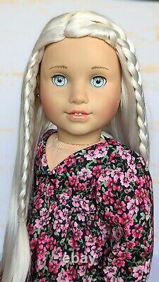 Custom American Girl Doll Rebecca Ruben Green Blue Glass Eyes Blonde Wig OOAK