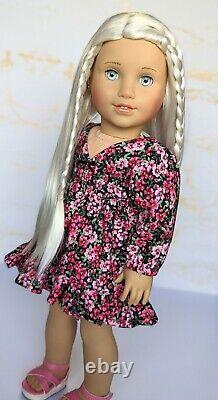 Custom American Girl Doll Rebecca Ruben Green Blue Glass Eyes Blonde Wig OOAK