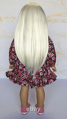 Custom American Girl Doll Rebecca Ruben Green Blue Glass Eyes Blonde Wig OOAK