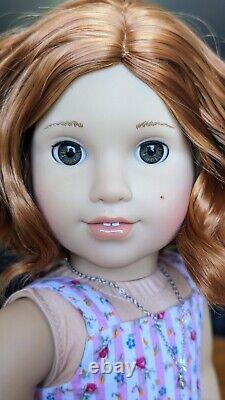 Custom American Girl Doll Rebecca Ruben Hazel Eyes Short Red Wavy Wig Hair OOAK