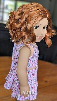 Custom American Girl Doll Rebecca Ruben Hazel Eyes Short Red Wavy Wig Hair OOAK